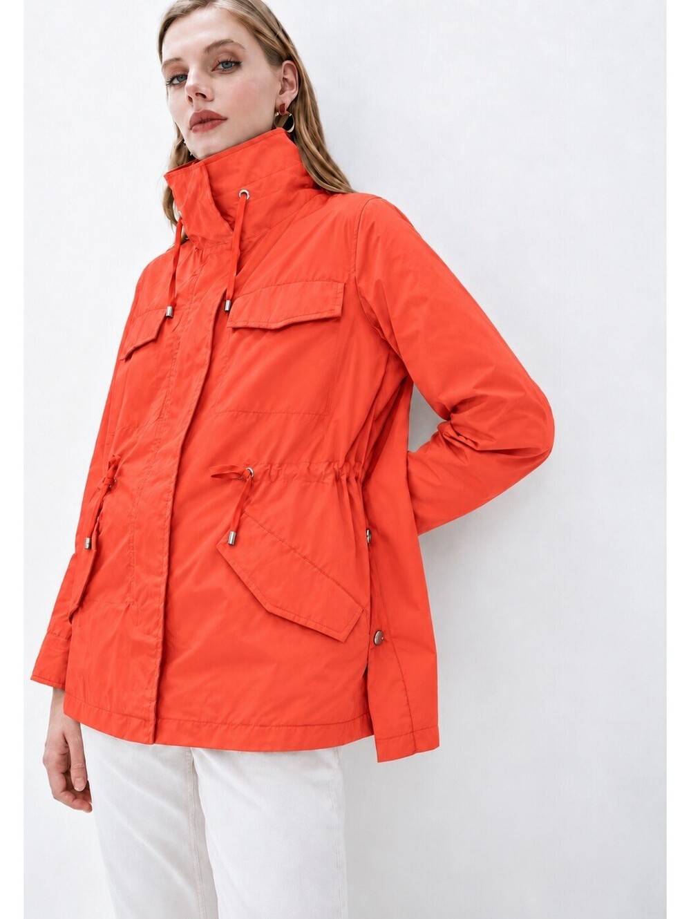 DKNY Women’s Water Resistant Utility Jacket Size S Coral Drawstring NWT
